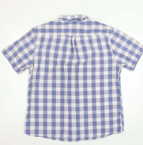 Boston Crew Mens Blue Check Cotton blend Size XL Collared - Picture 2 of 12