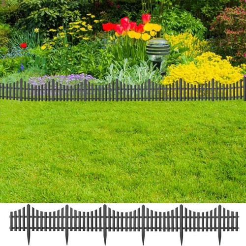 Rasenkanten Beeteinfassung Beetumrandung Zierzaun Palisade 17 Stk. 10m PP vidaXL - Bild 5 von 59