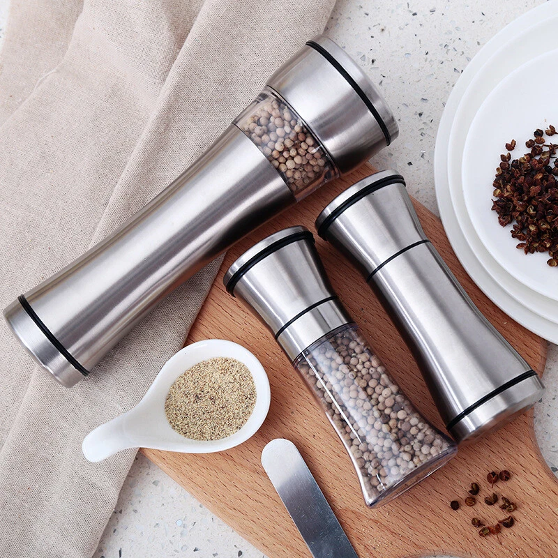 Manual Stainless Steel Spice Grinder Pepper Mill Salt Pepper Coarse Grinder set