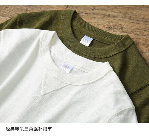 Men's Retro Heavyweight Us Slub Cotton Gusset Tubular Short Sleeve T-Shirt - Picture 12 of 30
