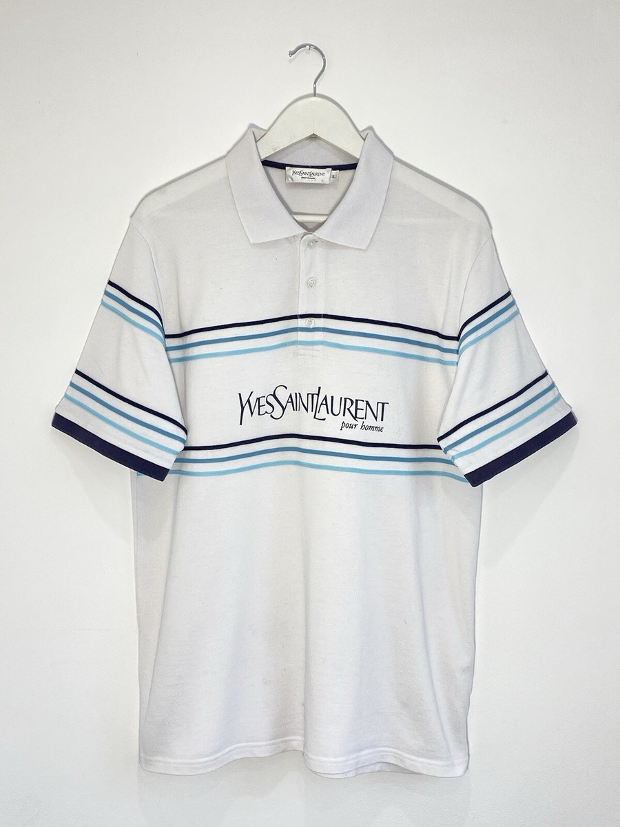 Vintage Yves Saint Laurent Big Logo Print Men's Polo T-shirt Vintage Yves Saint Laurent Big Logo Print Men's Polo T-shirt