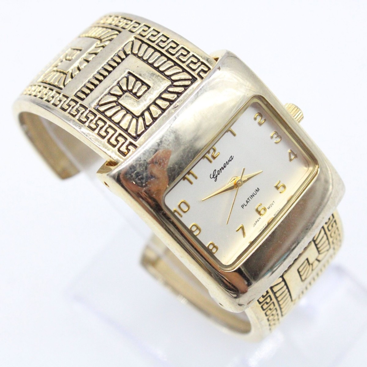 Geneva Quartz movement stainless steel bangle bracelet gold silver color watch Geneva Women main image 4