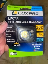 LuxPro LP738, Rechargeable Headlamp. 362 Lumens