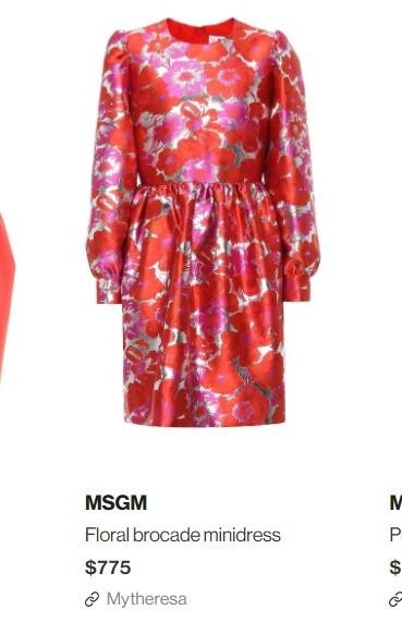 MSGM Floral Brocade Dress Size EU 40 US 4 $775 MADE IN ITALY
