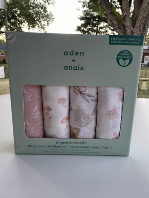 aden + anais Earthly Organic Swaddles, Pack of 4