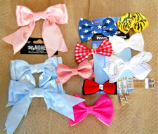 Vtg. Lot of 11 - 1980's Bow Clip Barrettes Hair Clips Bows with extra clips