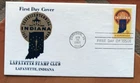 INDIANA STATEHOOD CAPITOL MAP SEAL LAFAYETTE CLUB #1 CACHET 1966 150TH ANNIV FDC