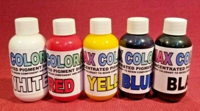 MAX COLORANT KIT Color Pigment Paste 4 Epoxy Resin FDA Compliant, 5 Base Color Kit Make All Color
