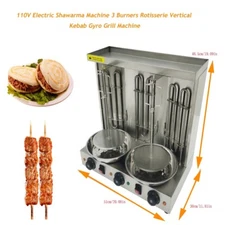 110V Electric Shawarma Doner Kebab Machine Gyro Grill Rotary BBQ Machine