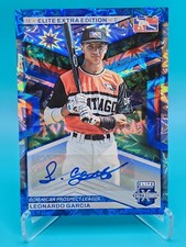 2023 panini elite extra edition fotl blue /15 auto leonardo garcia rc #183 dpl