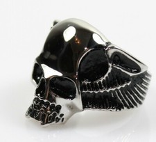 Gothic Large Alien Skull Vintage Silver Biker Punk Hiphop Cocktail Party Ring