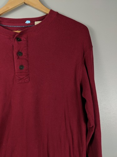 Red Head Brand Co Mens Henley Shirt Red Long Sleeve Small S - Picture 4 of 13