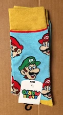 Bio World Super Mario Luigi Heads Nintendo Size 6-12 Men’s Crew New Tags AR178