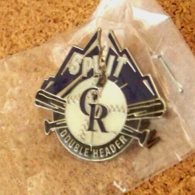 2002 Colorado Rockies Staff pin Split Double Header given if worked both games