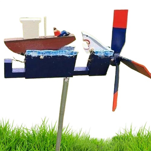 Wind Spinner Shark Windmill Funny Wind Spinner Decorative Windmill Yard Art - Picture 9 of 12