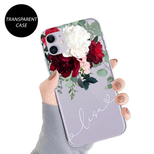FUNDA DE SILICONA SUAVE FLORAL PERSONALIZADA PARA IPHONE 14 13 X - Imagen 14 de 17