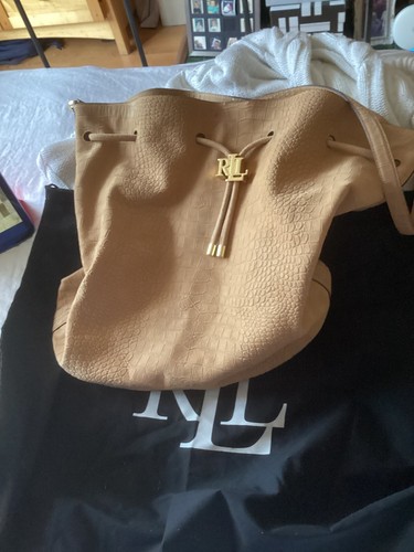 Rare Ralph Lauren XL Nubuck Andie Bucket Bag Cst £529 GC - Picture 1 of 12