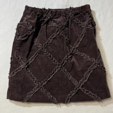 Brown Velvet Skirt Quilted Embroidered Diamond Pattern Winter Preppy Cute Dance