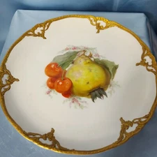 KPM Berlin plate Cherries with quince 1st choice soft painting 1913 #Q10