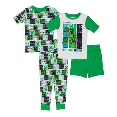 New Little Big Boys 4-Piece Minecraft Pajama Set 10 12