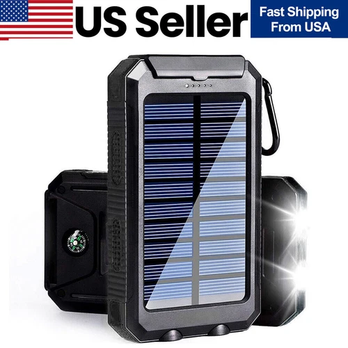 2025 Super 10000000mAh Dual USB Portable Charger Solar Power Bank for Cell Phone - Picture 1 of 46