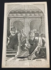 Francois Chauveau Engraving After Le Vie De St. Bruno Sueur Plate 5 Meeting 1660