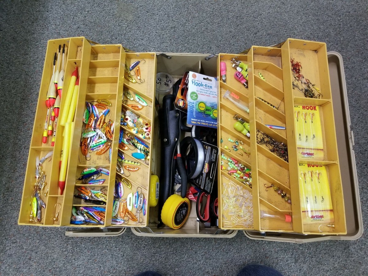 Fenwick 5.6 Tackle Box W/ 65 Glo-Shots and Misc. Tackle | eBay