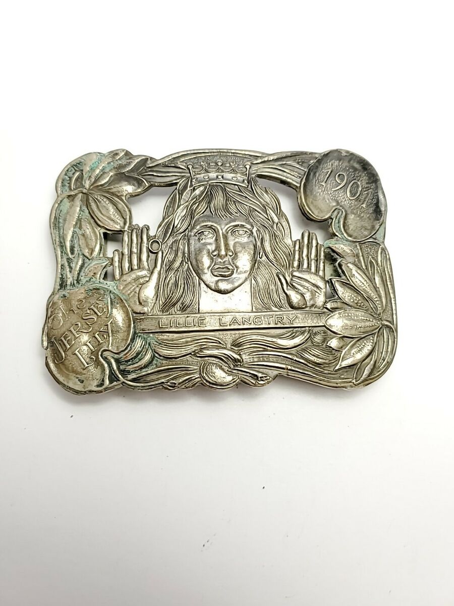 Vintage 1901 The Jersey Lily, Lillie Langtry Belt Buckle | eBay Vintage 1901 The Jersey Lily, Lillie Langtry Belt Buckle | eBay