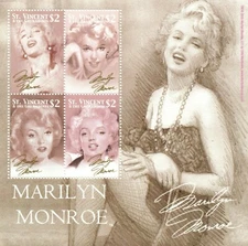 St. Vincent 2004 - Marilyn Monroe Art - Sheet of 4 Stamps - Scott #3189 - MNH