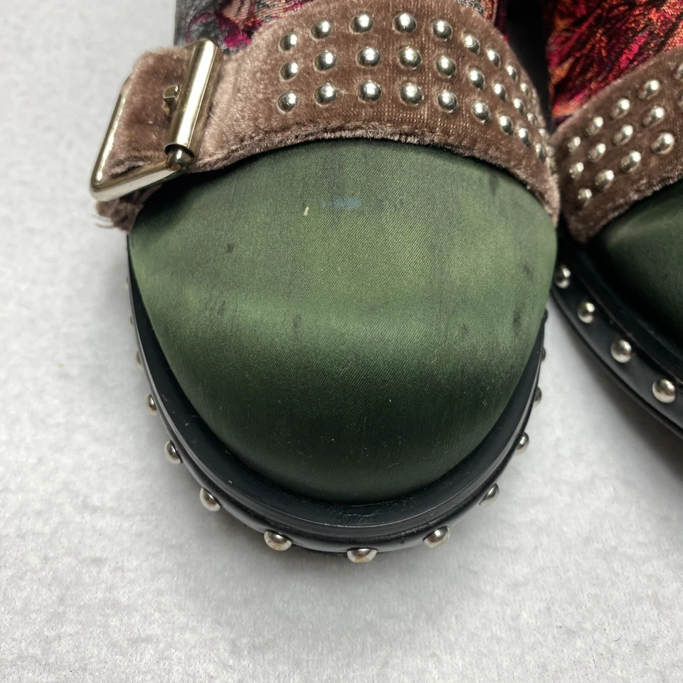 Jeffrey Campbell Botas Mujer 10M Verde Rojo Marrón Zapatos Con Cordones Vid Foto 4 de 4