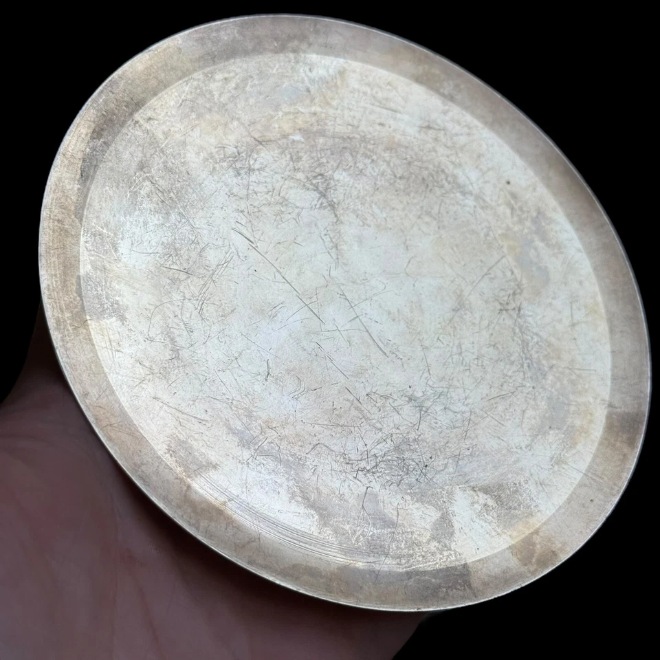 Ancienne Patène De Calice En Argent Massif & Vermeil & XIX Eme Siècle & IHS - Photo 2/4