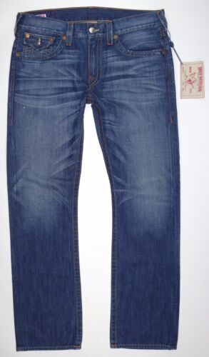 True Religion Jeans Mens Straight Flap Natural Big T Denim True Religion Jeans Mens Straight Flap Natural Big T Denim