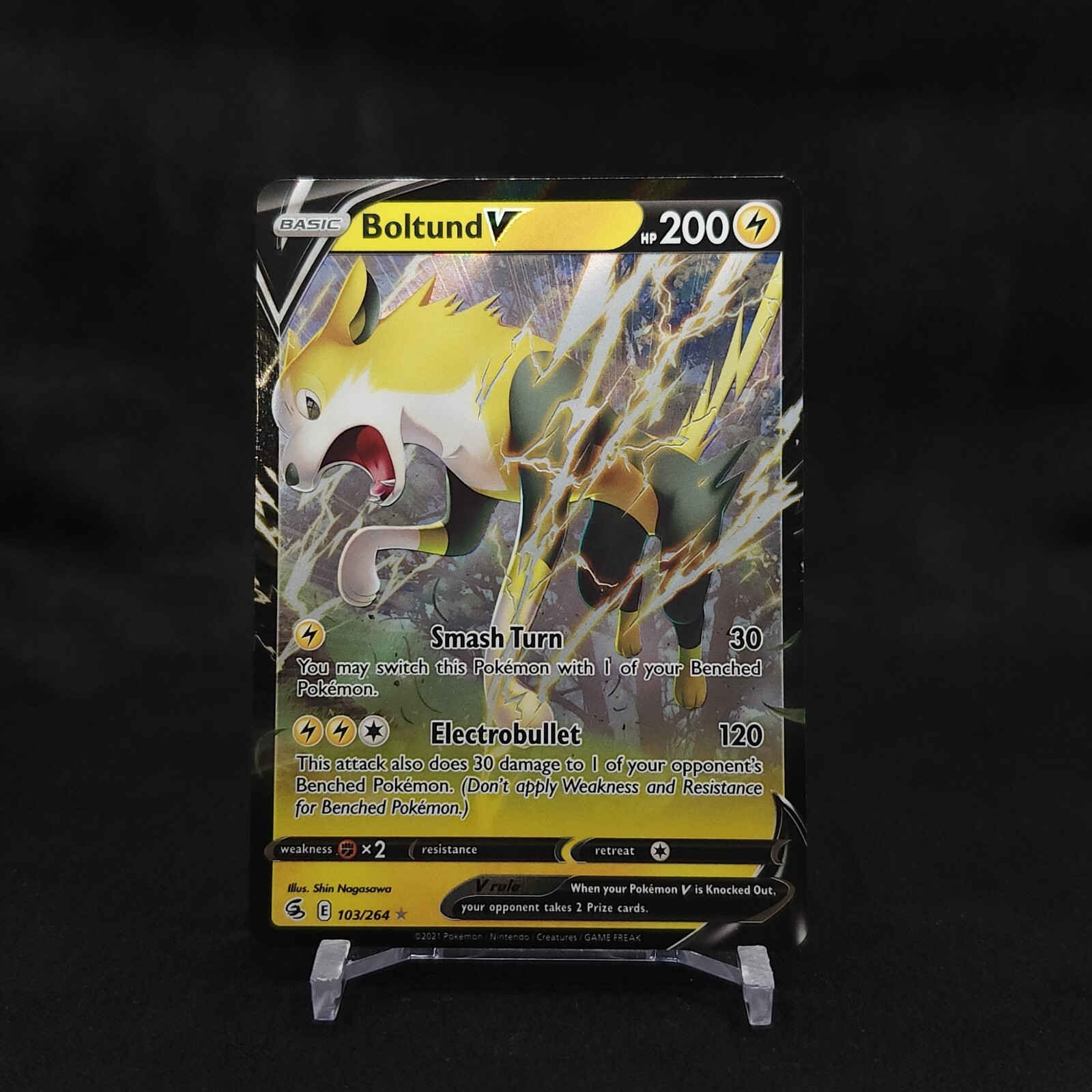 Boltund V 103/264 Ultra Rare Foil Fusion Strike Pokémon TCG Mint NM