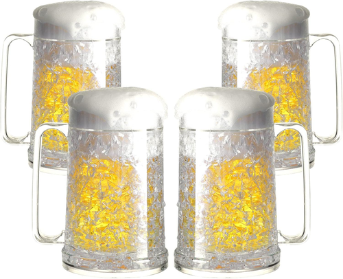 Double Wall Freezer Mug Frosty Mug Insulated Ice Cup with Gel 16Oz/450Ml (Set of - Picture 2 of 12