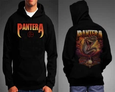 PANTERA COWBOYS FROM HELL  BLACK HOODIE HARD ROCK FRONT AND BACK PRINT