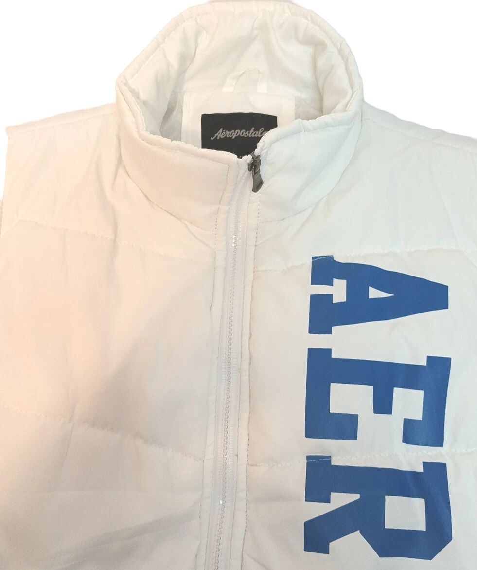 Aeropostale Men's M White Puffer Vest