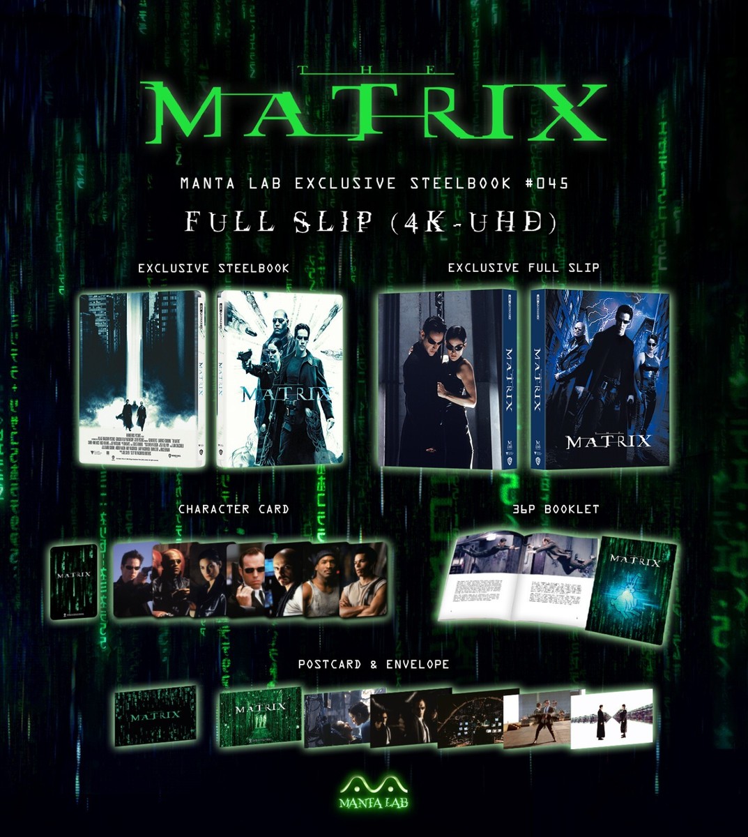 THE MATRIX 1-4 QUADRILOGY [4K+2D+BONUS] STEELBOOK FULL SLIP