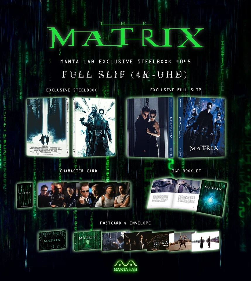 THE MATRIX 1-4 QUADRILOGY [4K+2D+BONUS] STEELBOOK FULL SLIP MANTA LAB - Image 2 of 4