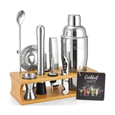 Bartender Kit Cocktail Shaker Set with Stand Bar Tool Bar Set for D... Fast Ship