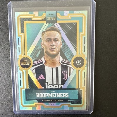Topps Finest 2024-25 UCC Current Stars Teun Koopmeiners Juventus Gold 38/99 #73