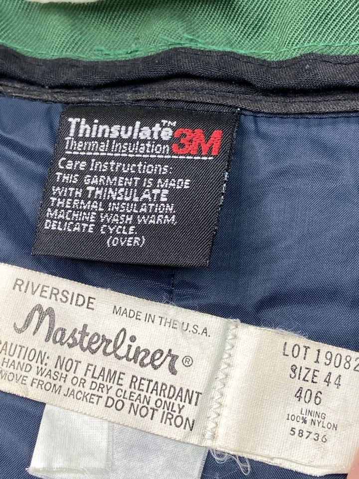 Vintage 7UP Green Work Jacket Mens 44 Bomber Trucker Mechanic Stone Pilots 80s - Image 4 of 4