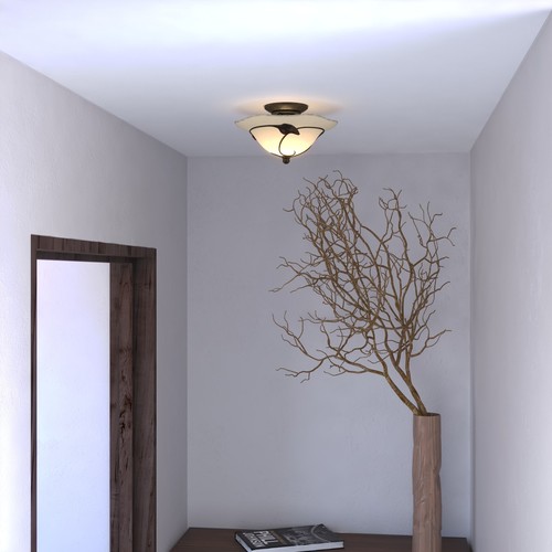 Vaxcel Lighting LK38812 Vine 2 Light Semi-Flush Indoor Ceiling - Oil Shale - Picture 3 of 4
