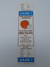 September 26, 1977 Cleveland Browns Vs New England Patriots Football Ticket Stub