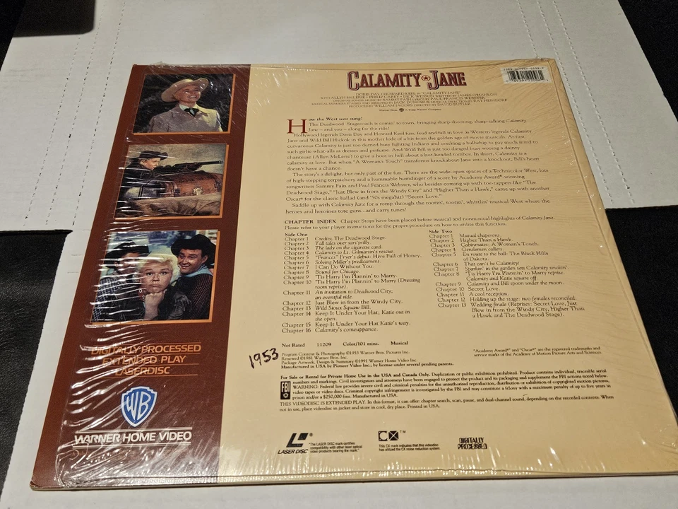 Calamity Jane: (Laser Disc) Extended Play Edition. 1 Disc - Image 2 of 2