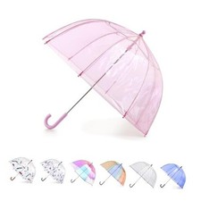 Kids Clear Bubble Umbrella with Dome Canopy, Kids - 38" Canopy Pink