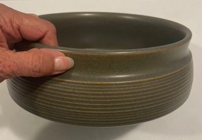 Denby-Langley Brown/Green Ribbed Casserole Dish  8 1/2''s X 3 1/2''s