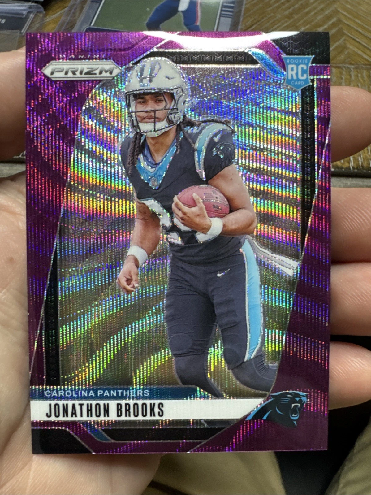 2024 Panini Prizm #357 Jonathon Brooks Purple Wave #/99