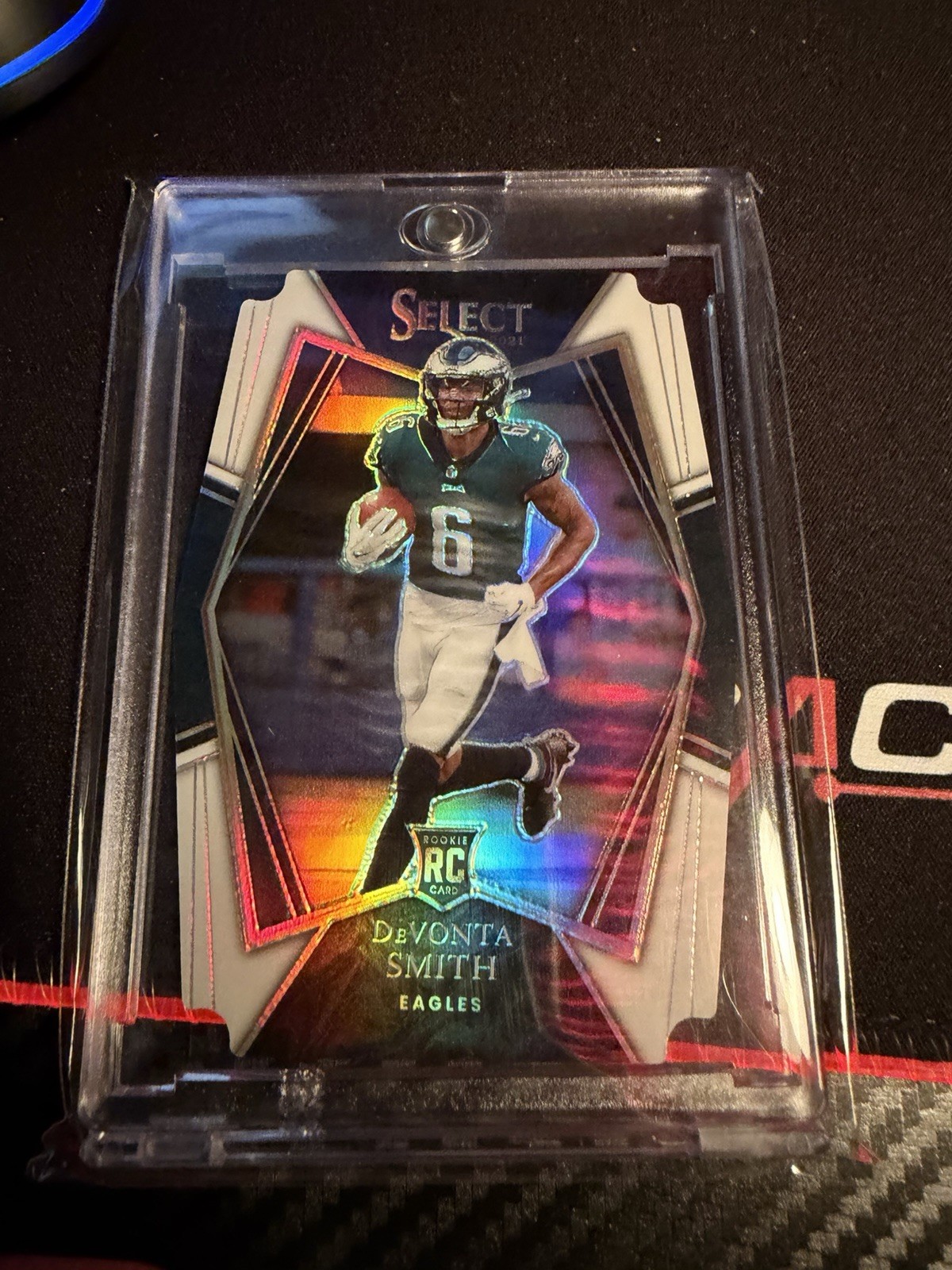 2021 Panini Select Premier Level Devonta Smith #149 White Prizm Die-Cut /99 (RC)
