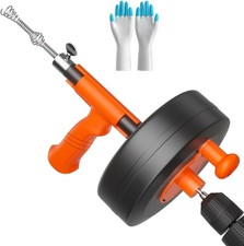 50ft Flexible Steel Drain Snake Auger for Clogs Manual  Powered Options