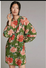 FARM Rio for Anthropologie Floral Ruffle Dress- Size Small